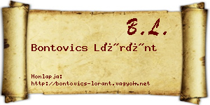 Bontovics Lóránt névjegykártya